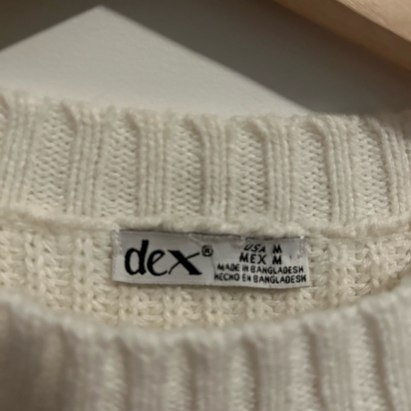 Dex Girls White/Cream Sweater with Black Ribbon Detail in Front - Picture 2 of 5